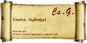 Csete Gyöngyi névjegykártya